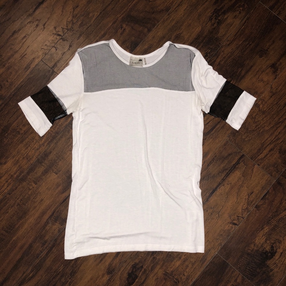 LA Hearts Mesh Inset Tee